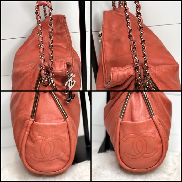 ⛔️SOLD⛔️CHANEL Lambskin Ultimate Soft Hobo Coral (Authenticated) - Picture 6 of 9